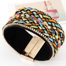 Handmade braided rope bohemian style magnetic bracelet